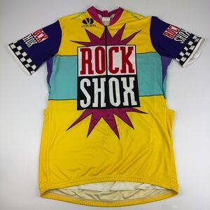 Vintage Voler Mens Size XL Rock Shox Half Zip Short Sleeve Cycling Jersey *Read